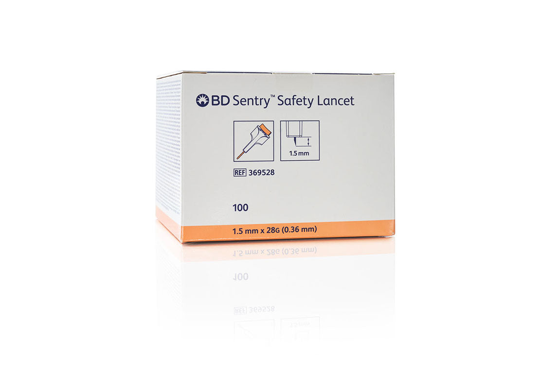 BD Sentry Sicherheits-Lanzetten 28G (0,36mm) x 1,5mm