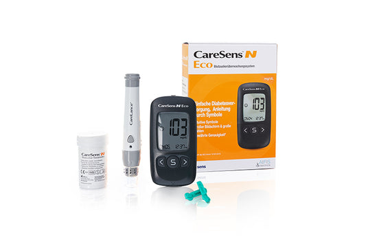 NEUJAHRSAKTION: CareSens N Eco Blutzuckermessgeräte PLUS Teststreifen und Lanzetten