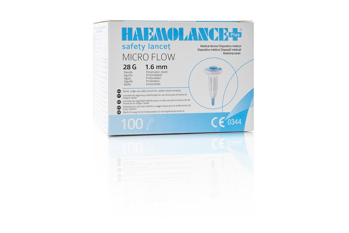 Haemolance Plus Micro Flow Sicherheits-Lanzetten 28G (0,36mm) x 1,6mm