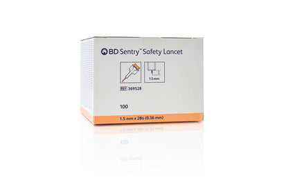 BD Sentry Sicherheits-Lanzetten 28G (0,36mm) x 1,5mm